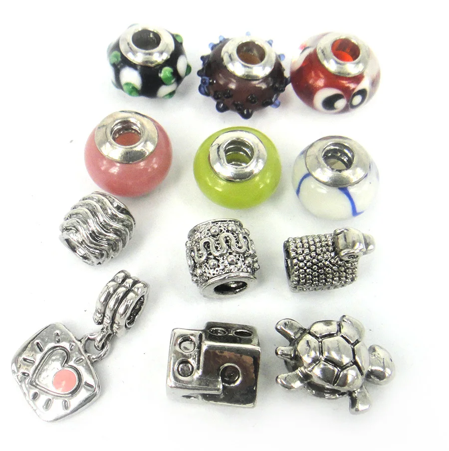 

MOODPC Free shipping European beads metal original authentic Screw Thread Beads for 120pc assorted
