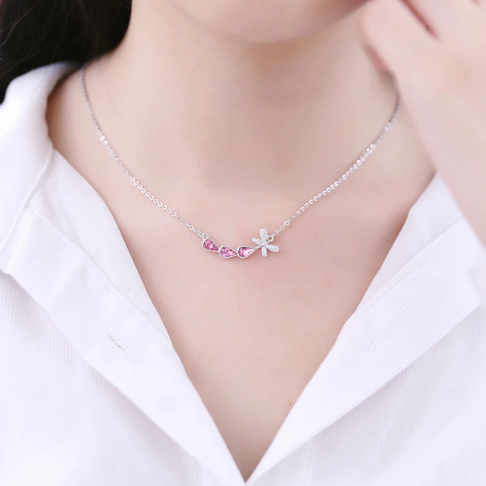 Женское ожерелье из серебра 925 пробы с подвеской в виде стрекозы|women jewelry|silver