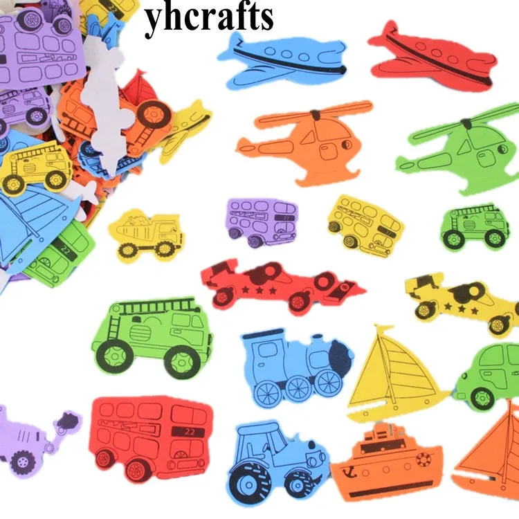 

1bag/LOT.Vechile foam stickers.Wall stickers.Early educational toys Kindergarten crafts.Activity items Crafty DIY toys Crafts
