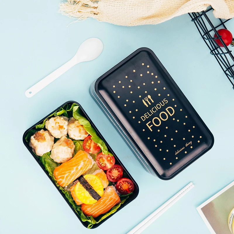 1200ml Lunch box double-layer Portable Bento Eco-friendly Food container with compartments Leakproof Microwavable | Дом и сад