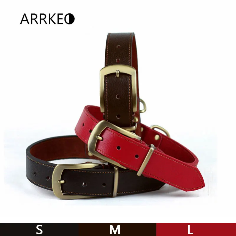 ARRKEO кожаный ошейник Pet Ошейники для маленький средний большой размеры S M l собак