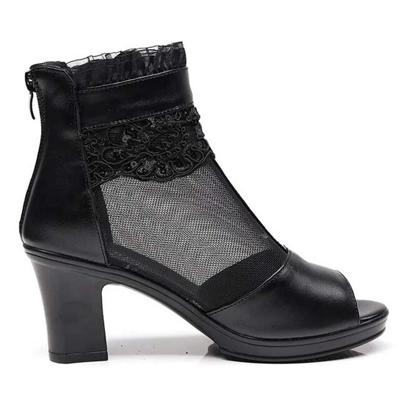 Новинка 2019 Модные женские сандалии стразы с цветочным кружевом обувь на высоком