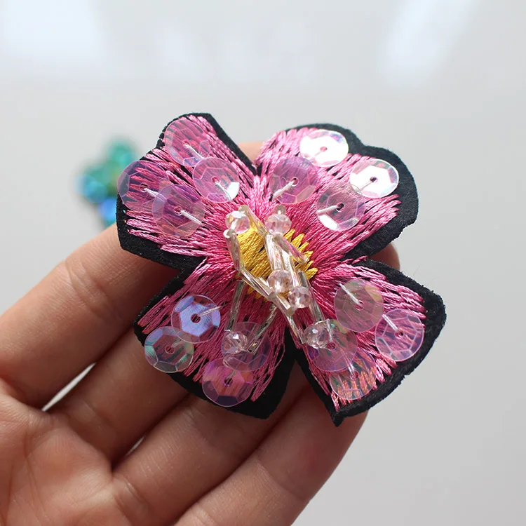 3D вышитый бисером цветок нашивки птицы buiter для одежды женское платье джинсовая