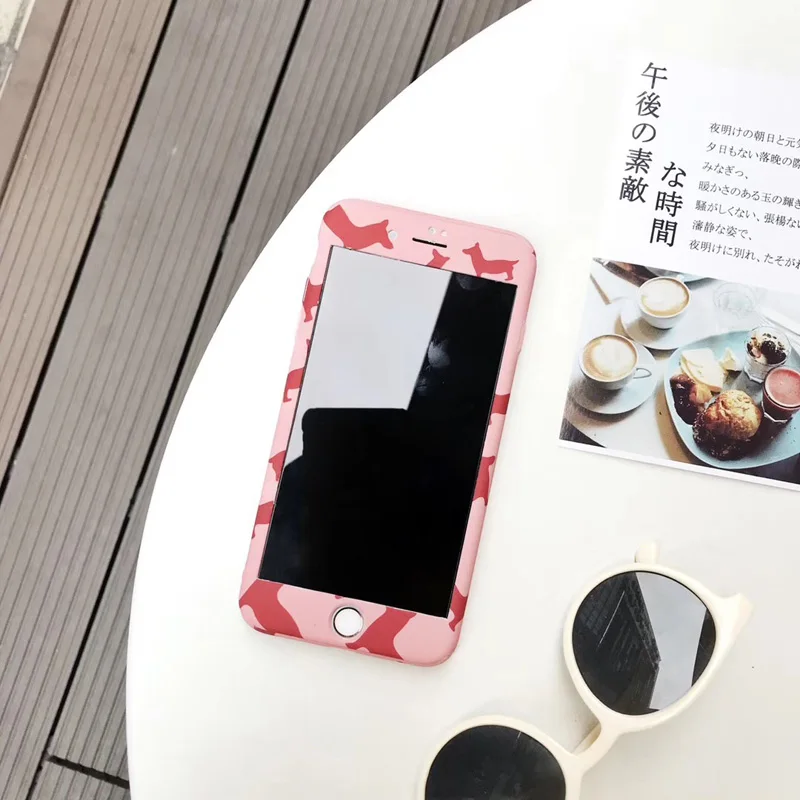 Милый защитный чехол для iPhone Xs Max Xr X Capa с изображением животных и собак на 360