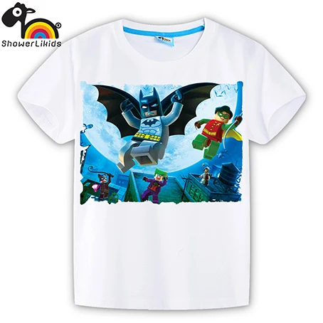 Showerlikids/Высококачественная хлопковая футболка с короткими рукавами для мальчиков и девочек; детская одежда; яркие Супергерои sPrice Scolor004 - Цвет: 016hero004