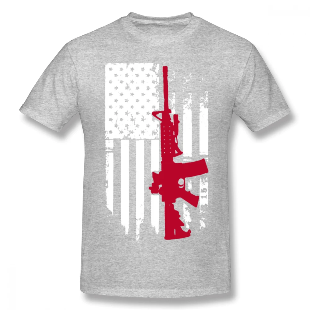 Gun Free Right USA American AR 15 Flag T-shirt For Men Plus Size 5XL Couple Shirt | Мужская одежда