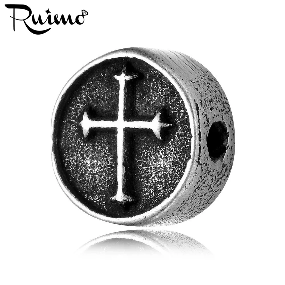 Круглые Европейские Бусины с отверстиями RUIMO из нержавеющей стали 316l 2 мм