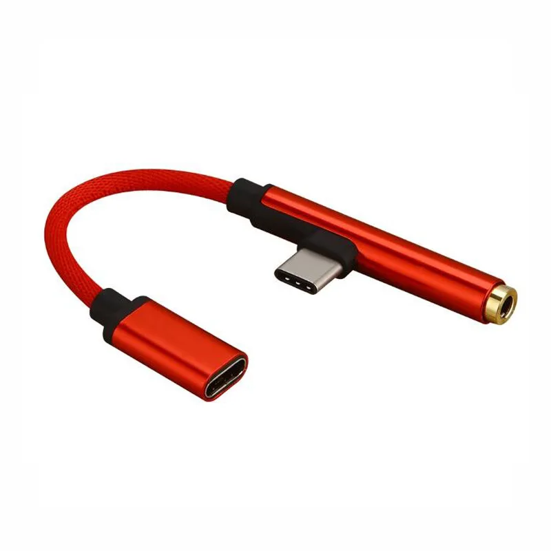 2 In 1 Usb Type C Adapter Charger Audio Type-C To 3.5mm Jack Headphone Aux Converter For Samsung Xiaomi HTC Huawei | Мобильные