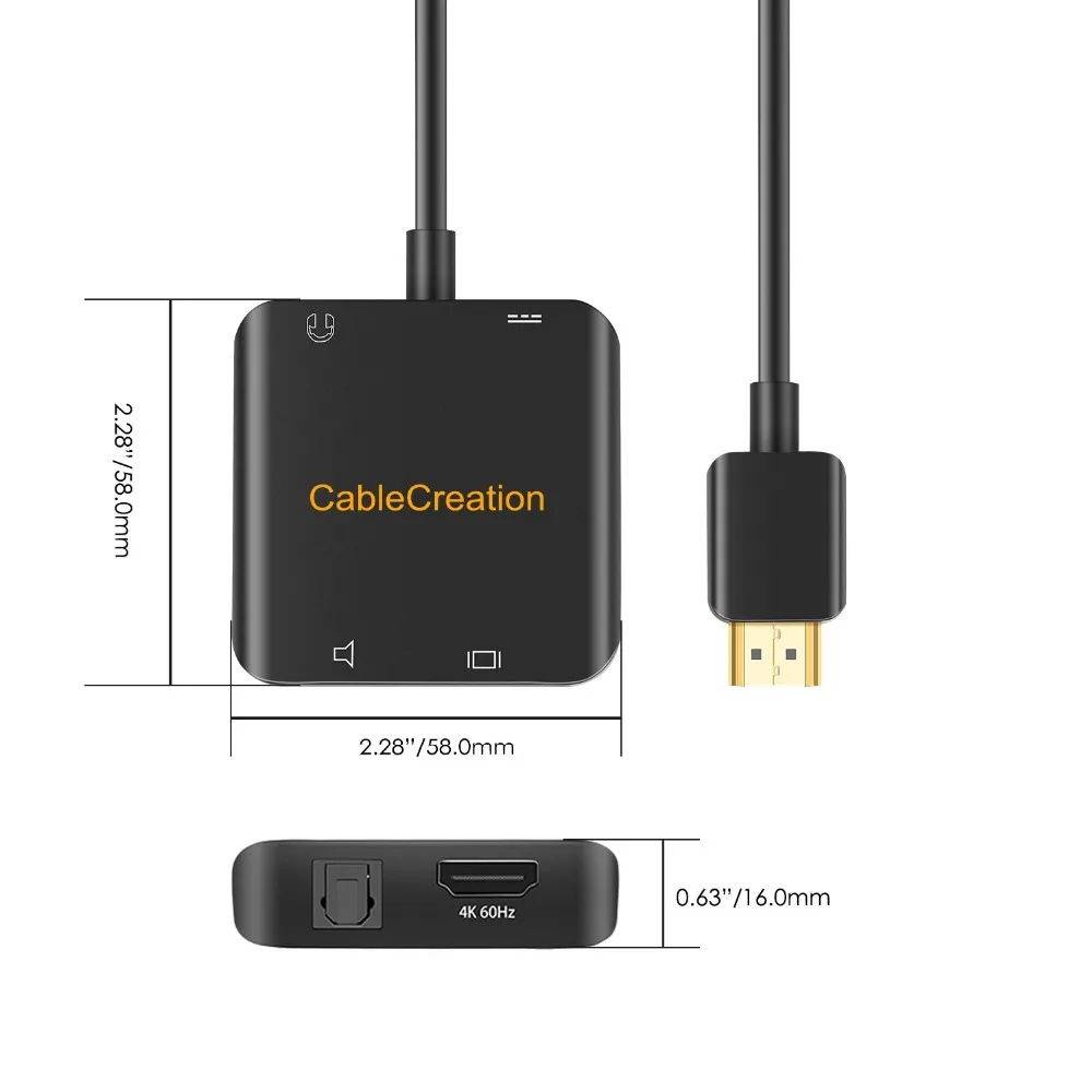 HDMI аудио экстрактор 4K x 2K @ 60 Гц в + Toslink оптический цифровой выход 3 5 мм стерео