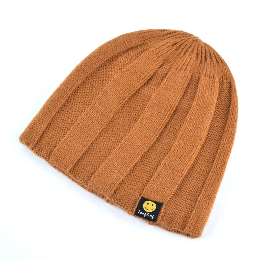 Autumn And Winter Knitted Skullies Hat For Men Double Sides Use Beanies Cap Boys Fashion Knit Smiling Face Hip Hop Bone Gorros | Аксессуары