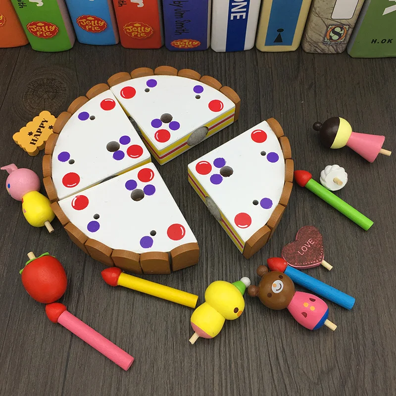 Деревянные игрушки JaheerToy набор кухонных игрушек имитирующий пирог подарок на