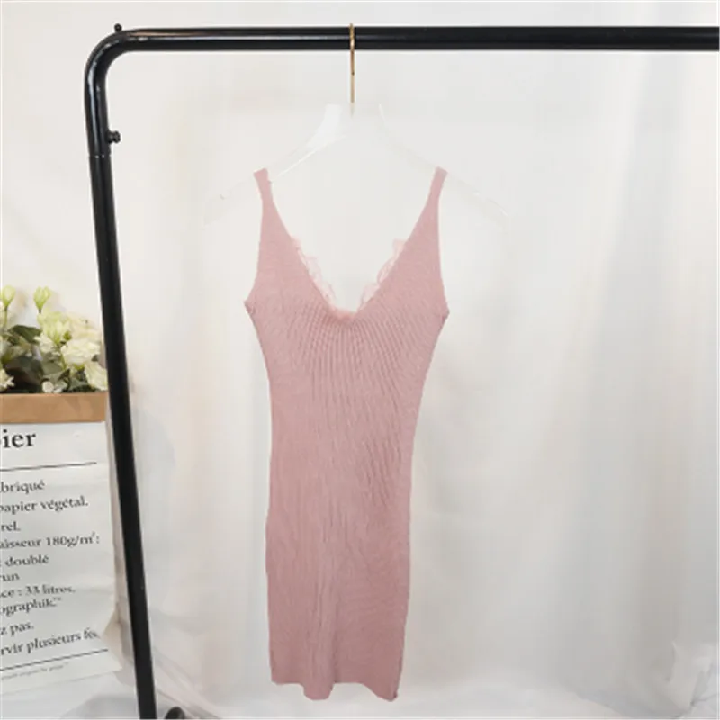 Autumn 2018 Women's clothing Korean version of the knitting vest women's sweater skirt thin lace dress basic top PZ627 | Женская