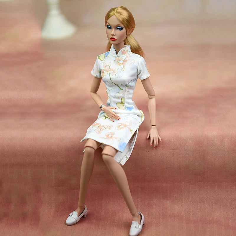 Аксессуары для кукол косплей платье с бабочкой Одежда куклы Барби Cheongsam