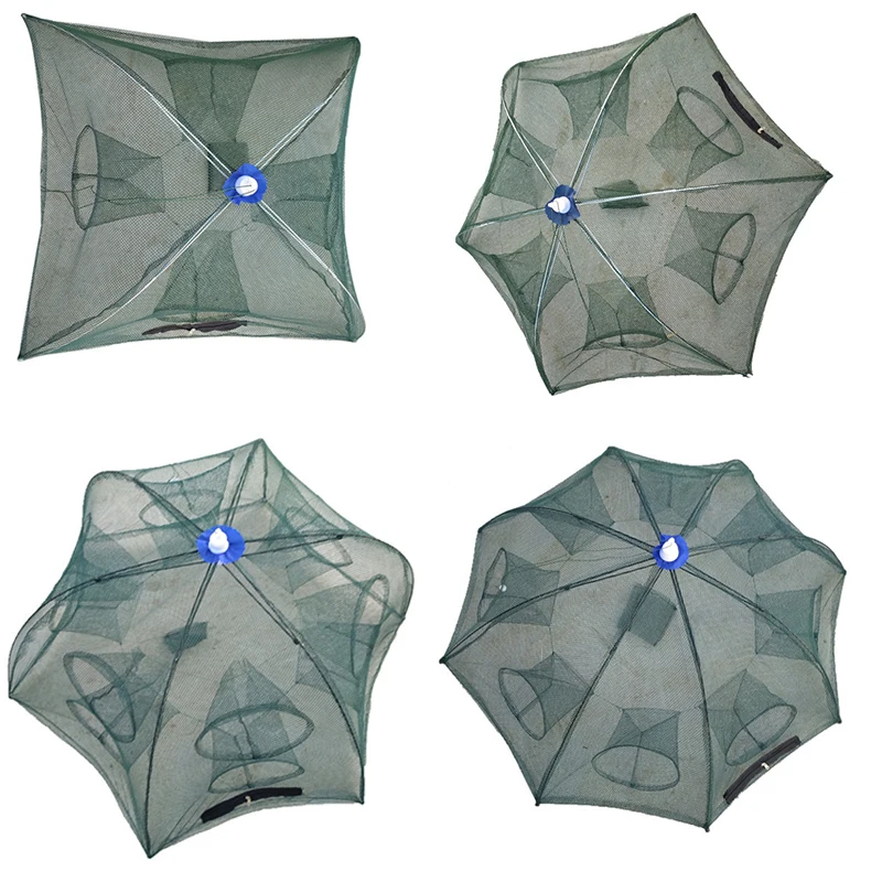 1PCS Folded Portable Hexagon 4 Sizes Hole Automatic Fishing Shrimp Trap Net Fish Crab Baits Cast Mesh A55 | Спорт и развлечения
