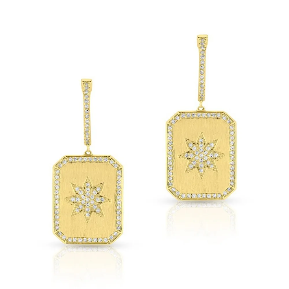 Звезда печатка серьги в виде капель с кристаллами форме женская обувь золотого