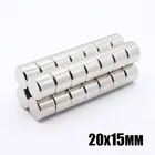 Неодимовый магнит 20x15 мм, 10 шт., большой цилиндрический магнит, редкоземельный неодимовый магнит, постоянный магнит 20 мм x 15 мм