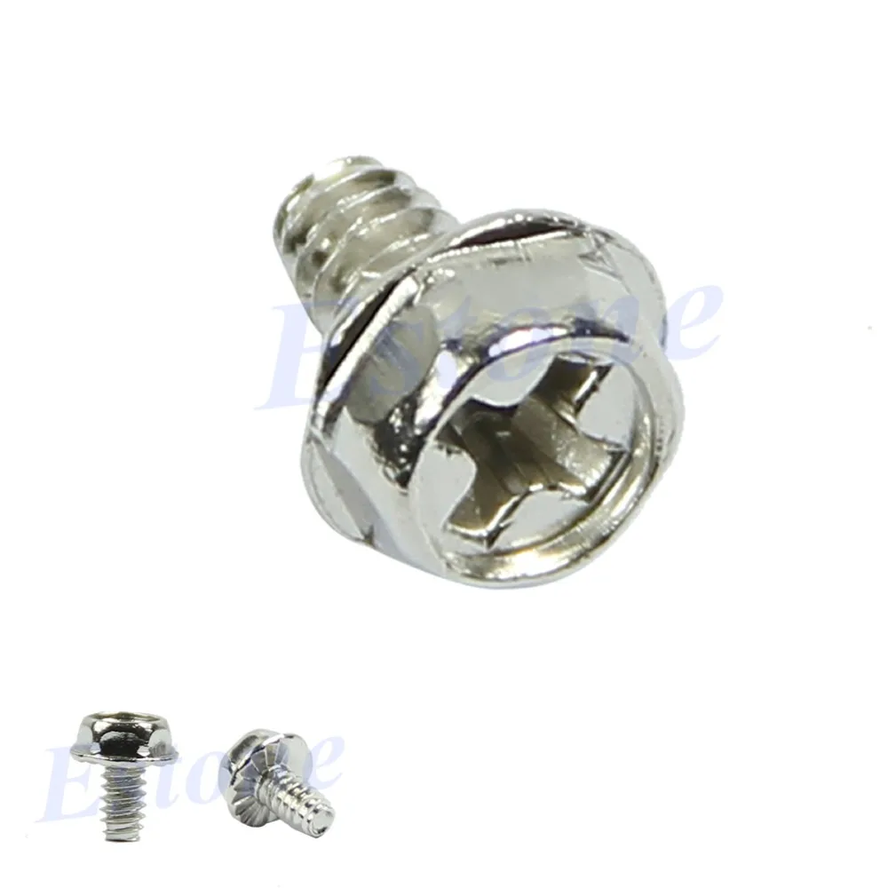 

100pcs Toothed Hex 6/32 Computer PC Case Hard Drive Motherboard Mounting Screws