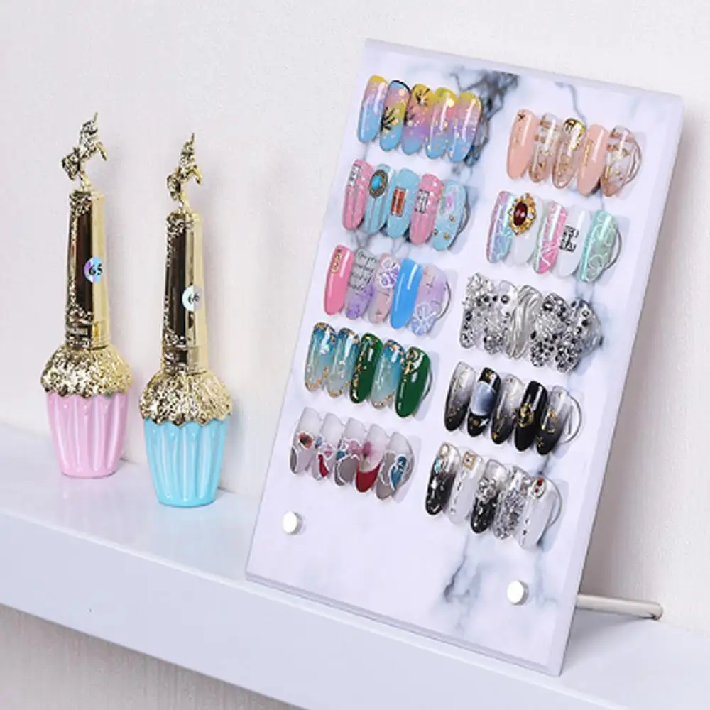 

Acrylic transparent/marble 3D False Nail Tip Art Display Stand Board Magnet Adsorption Detachable Color Card