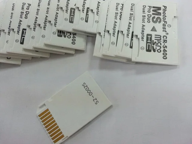 

50pcs/lot High Quality Photofast CR5400 Dual Slot Micro SD TF Card to MS Memory Stick Pro Duo Adapter