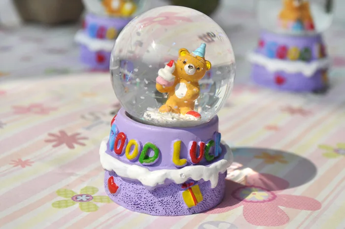 Фиолетовый Торт Медведь Творческий Рабочего малый хрустальный шар украшения BB31 |