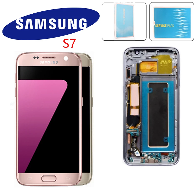 5.1'' Burn-Shadow LCD With Frame For SAMSUNG Galaxy S7 Display G930 G930F Touch Screen Digitizer Replacement Service Pack |