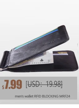 RFID Блокировка кожаный зажим для денег металлический кошелек мужской тонкий складной зажим для денег кредитные Зажимы для денег