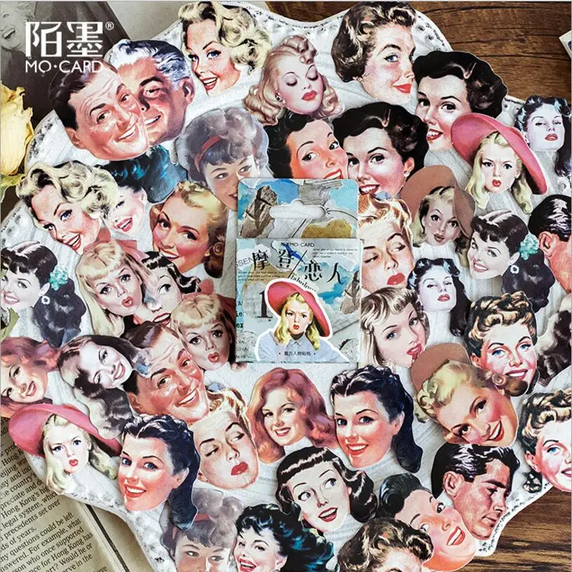 46 ⑤ кор. счастливая красивая девушка мини бумажные стикеры для дневника