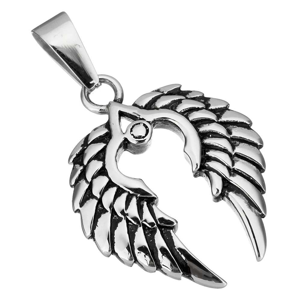 Подвески из нержавеющей стали YYW ювелирные изделия в форме крыла черные Полые для