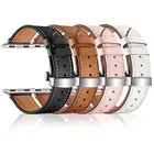Ремешок для Apple Watch 7, кожаный, с пряжкой-бабочкой, 41, 45, 44, 40, 38, 42 мм