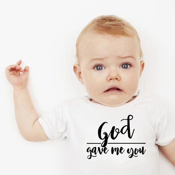 God Give Me You/Детские боди из хлопка для новорожденных с короткими рукавами 0 24