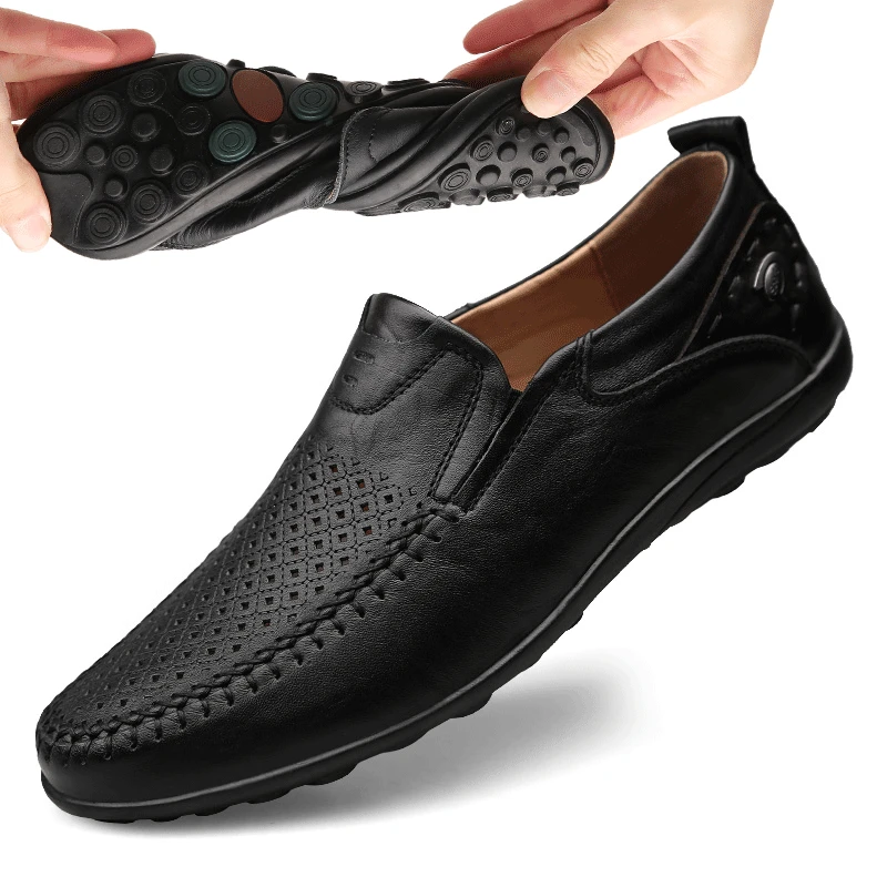 Men Shoes Luxury Brand Genuine Leather Casual Driving Loafers Moccasins Slip on Italian Summer for JKPUDUN | Обувь