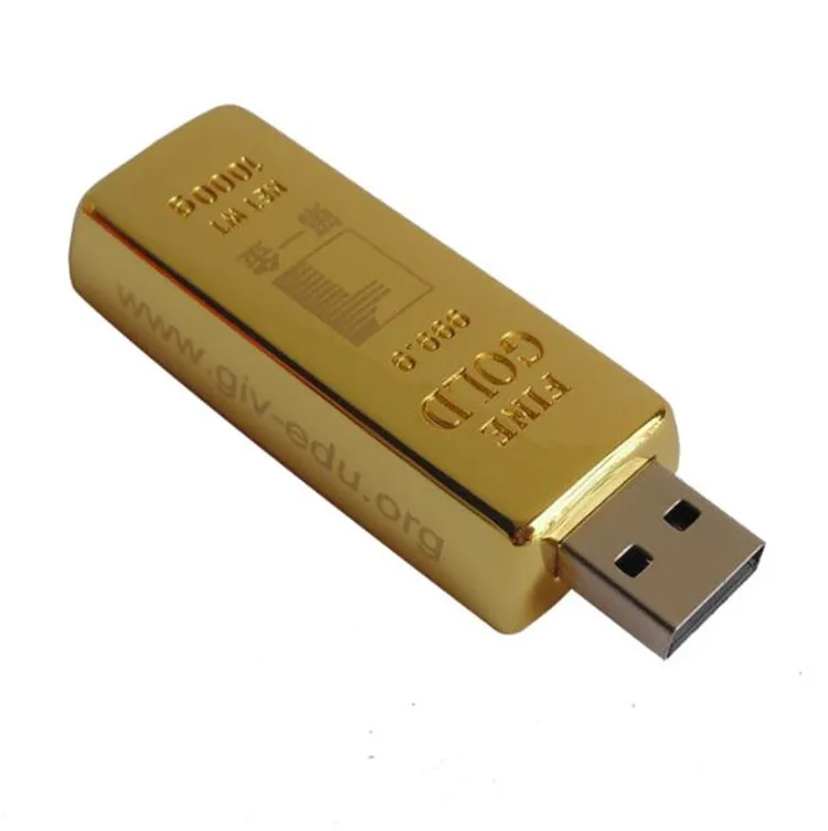 Горячая Распродажа логотип заказчика USB флеш накопитель в форме слитка Золотая