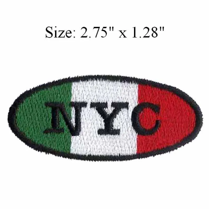 

NYC texts 2.75"wide embroidery patch for green white red/oval/cloth patches