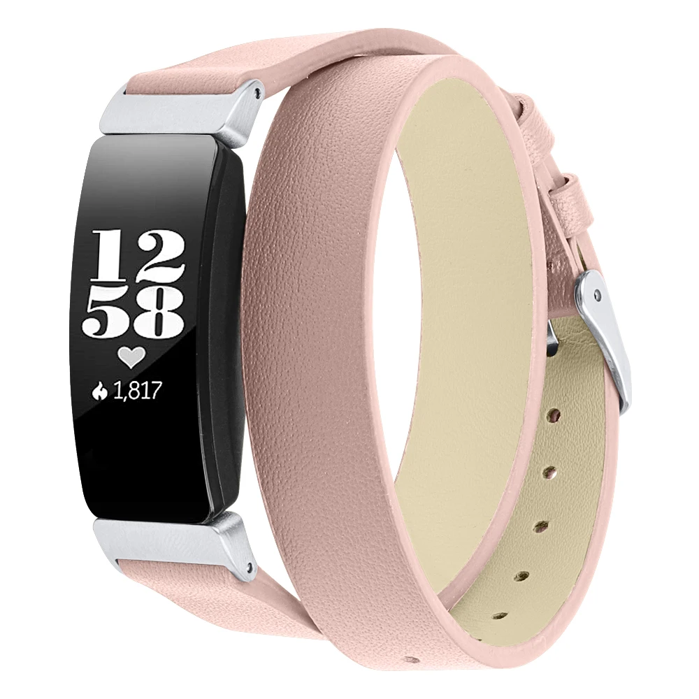 Hero Iand Оригинальные кожаные Наручные Браслеты Для Fitbit Inspire/Inspire Hr полосы двойной обёртки Кожаный Браслет для Fitbit Inspire ремешок