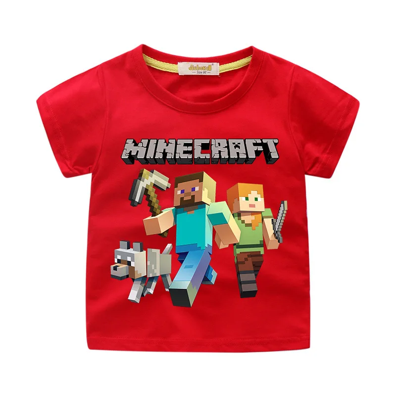 3D print Minecraft T-shirts for BABY Boys Girls Kids tops cotton t-shirt cartoon clothing Short Sleeve Children 2019 Summer Tees | Мать и