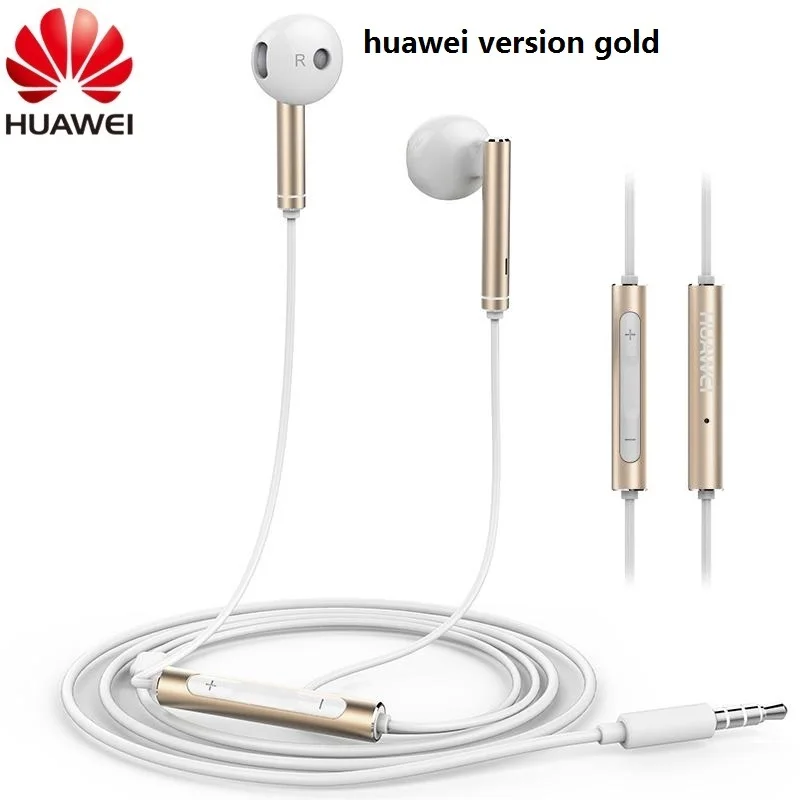 huawei наушники AM116 металла с запасной кабель для дистанционного управления микрофоном наушники-вкладыши 3,5 мм Gaming Headset для huawei samsung мобильных телефонов, планшетов ПК - Цвет: Huawei Version gold