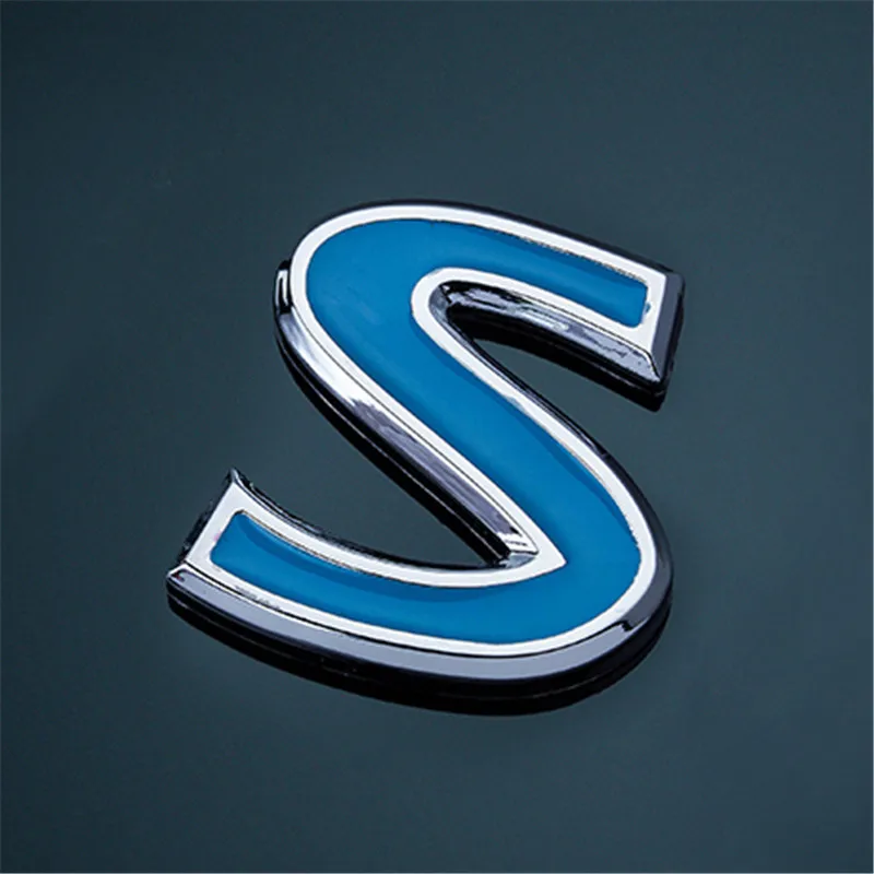 S Logo blue Автомобильные наклейки для Infiniti Q50 Q50S, эмблема IPL 3,7, эмблема S, Логотип красного и синего цвета, 1 шт., эмблема на задний багажник, значок, наклейки, наклейки для автомобиля, Стайлинг - Цвет: S Logo blue
