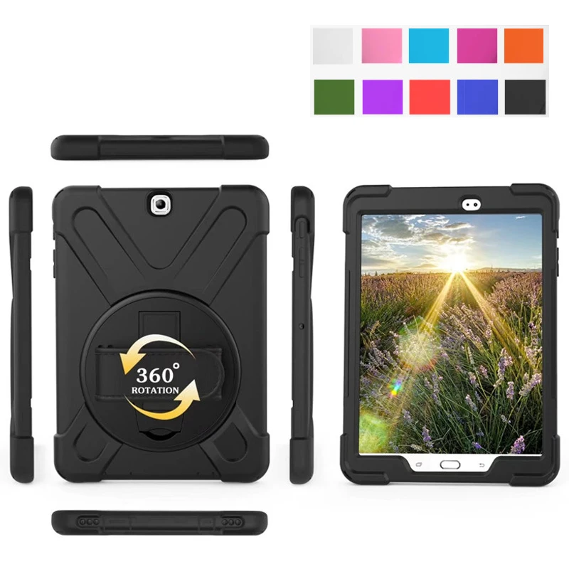 Чехол для планшета для samsung Galaxy Tab A 9,7 SM-T550 T555 чехол Funda детский безопасный противоударный сверхпрочный силиконовый Жесткий держатель для рук