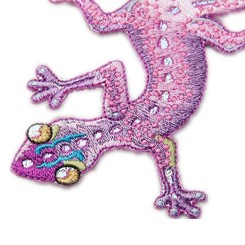 Послушание изысканный Творческий геккон ящерица вышивка патч-мотив аппликация