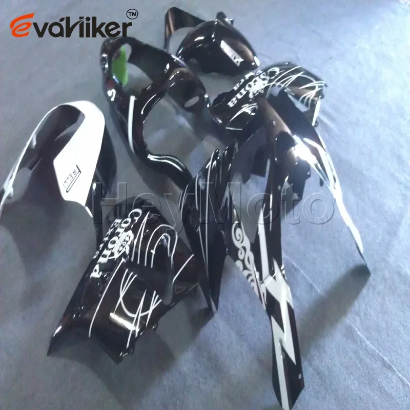Обтекатель из АБС пластика для ZX9R 2000 2001 черный белый ZX 9R 00 01 Комплект кузова