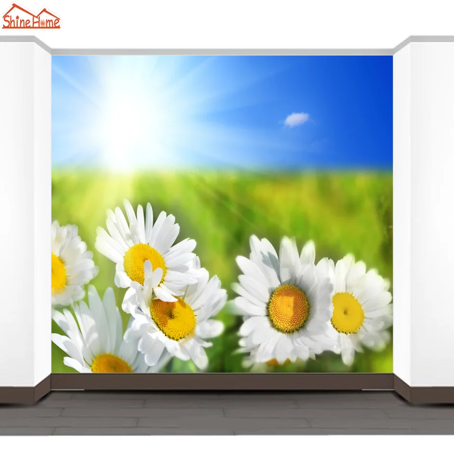 ShineHome Sun Flower стены Бумага s для стен 3 D Гостиная дети фрески рулонов пейзаж ТВ фон