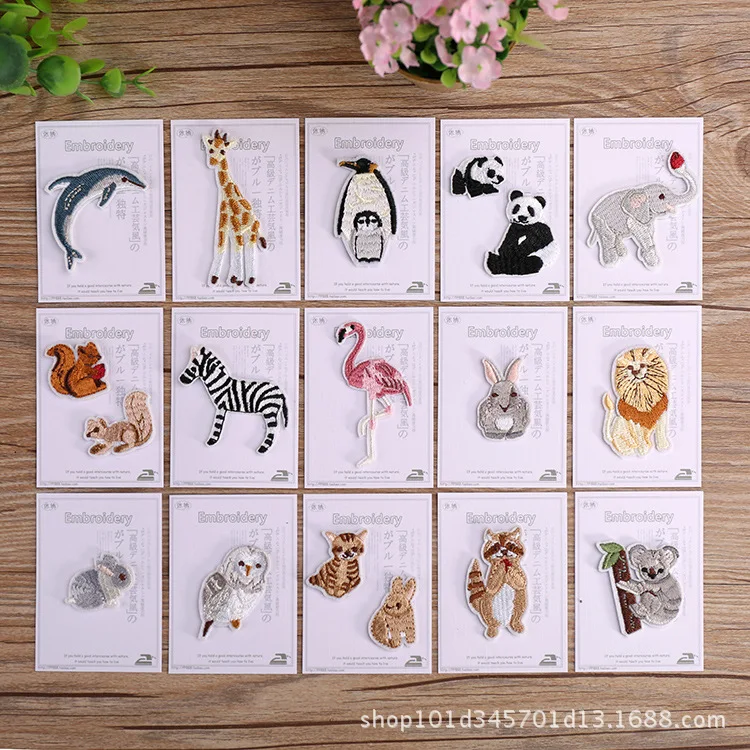 Милые мини животные вышивка одежда наклейки модная орнамент аксессуары DIY