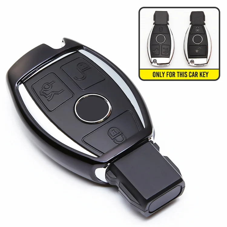 Black only case Мягкий ТПУ автомобильный брелок для ключей для Mercedes Benz CLS CLA GL R SLK AMG A B C S class дистанционный чехол автомобильный Стайлинг Аксессуары - Название цвета: Black only case