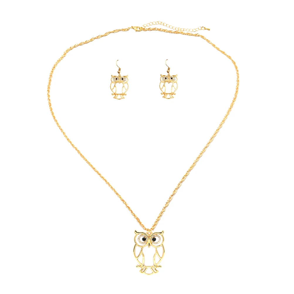 1 шт золотое ожерелье персонализированный Декор сплав сова кулон красивое