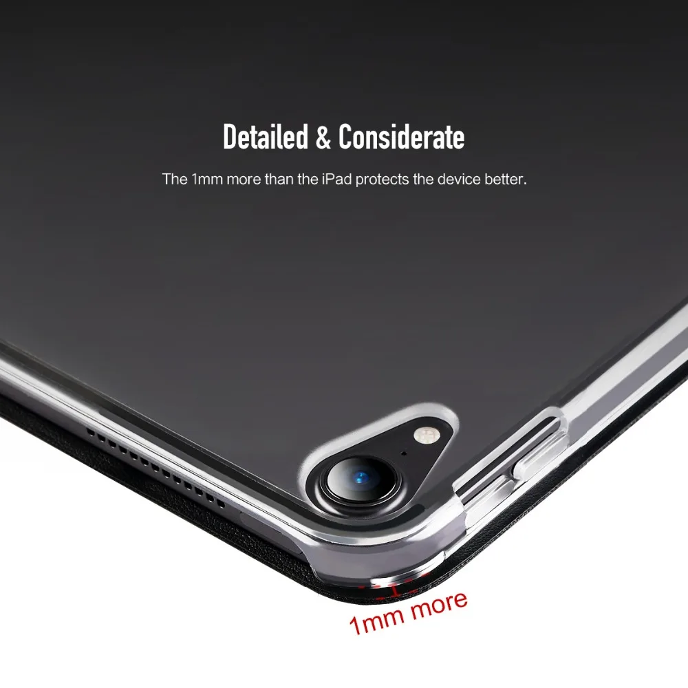 Rock для iPad Pro 11 12,9 дюймов из искусственной кожи чехол ультра тонкий флип-чехол Чехол для iPad pro 12,9 Coque Fundas