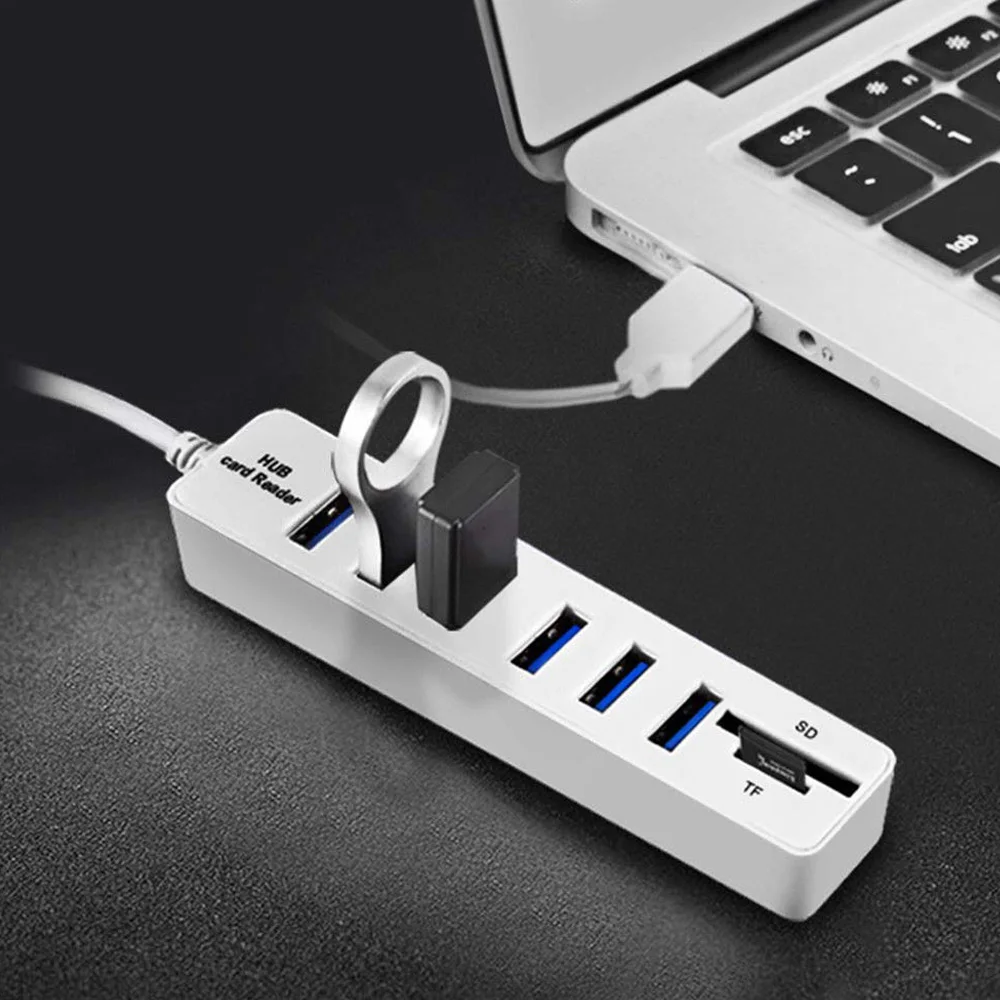 Мульти USB 3,0 2,0 концентратор USB разветвитель Высокоскоростной 5 8 портов Hab TF SD кард-ридер все в одном для ПК Компьютерные аксессуары