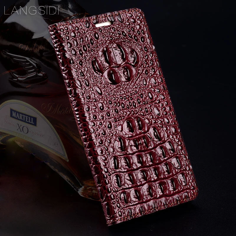 Роскошный чехол-книжка из натуральной кожи с текстурой крокодиловой для Samsung Galaxy