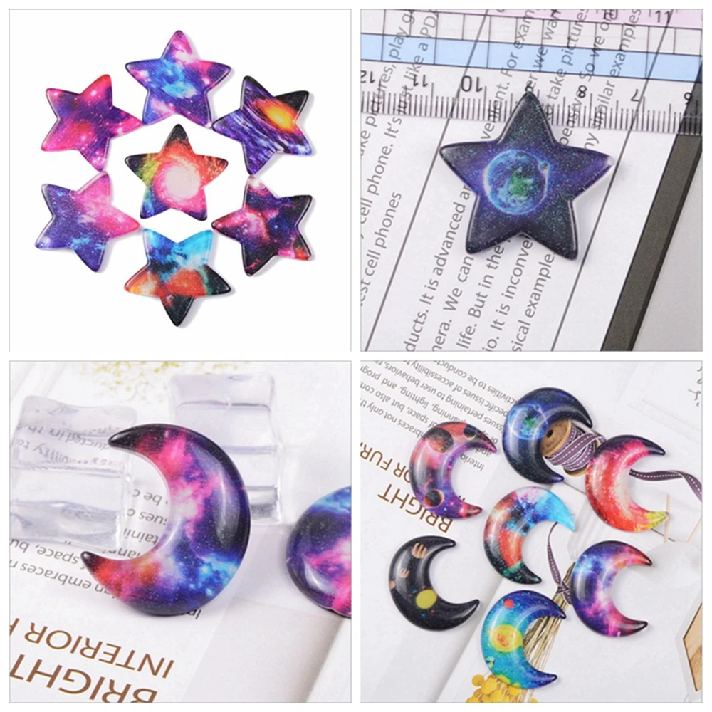 Звездное небо набор Звезда Луна плоские пластмассовые Кабошон - Цена: 