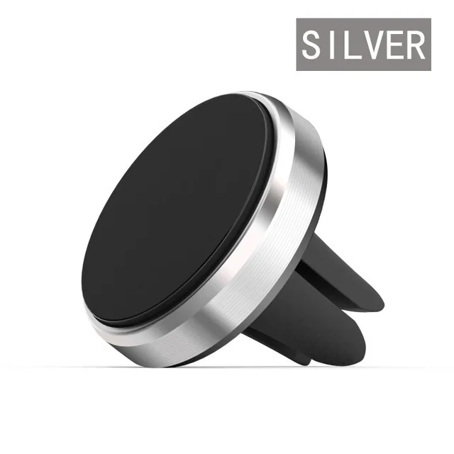 Silver Мини магнитный автомобильный держатель на вентиляционное отверстие для телефона, портативный держатель для мобильного телефона, автомобильный держатель для мобильного телефона для samsung huawei - Цвет: Silver