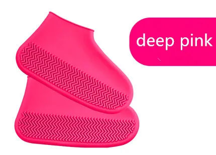 Deep pink Силиконовые уличные Нескользящие водонепроницаемые бахилы; портативные непромокаемые сапоги; непромокаемая обувь для мужчин и женщин; подростковые противоскользящие бахилы - Цвет: Deep pink
